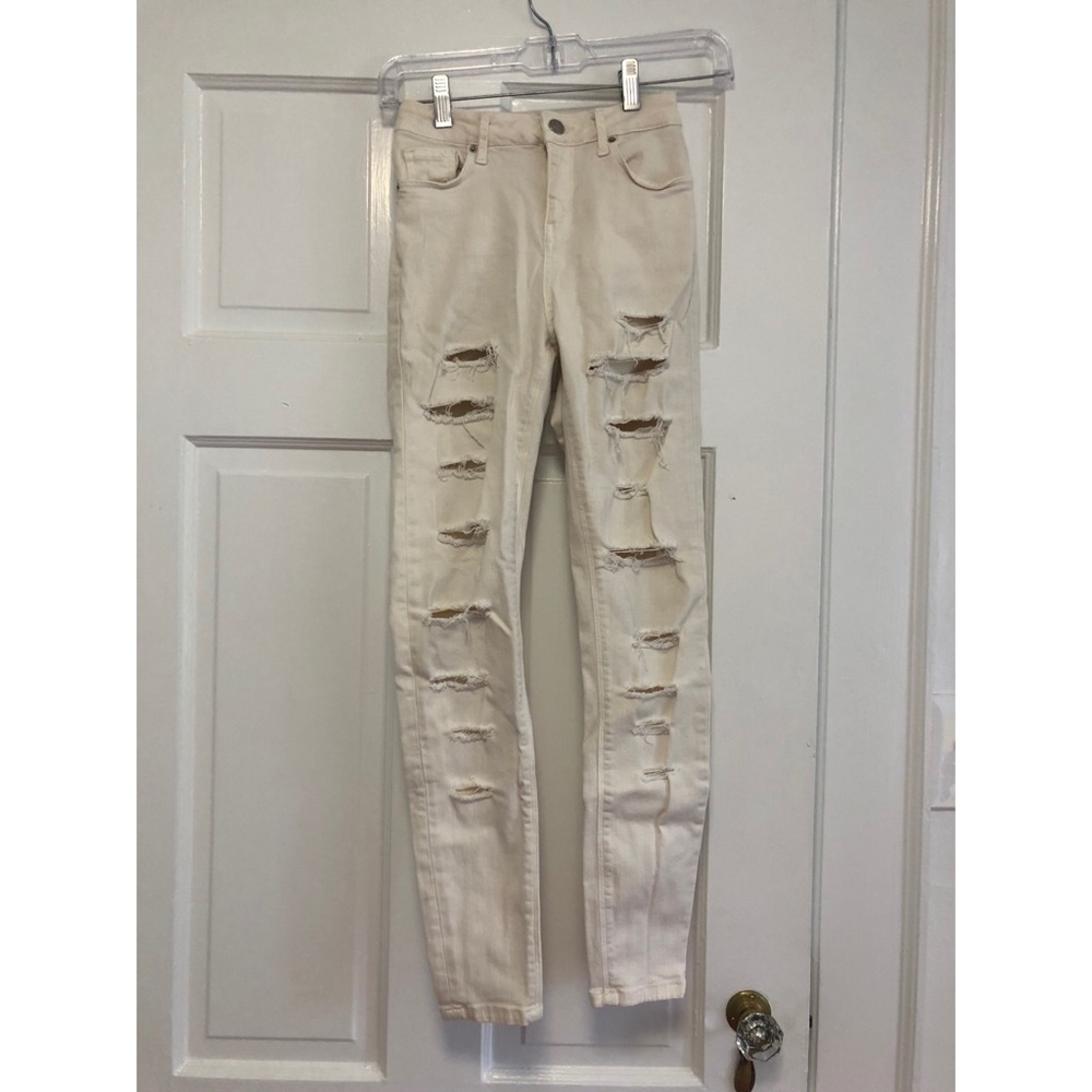 White Frayed Jeans